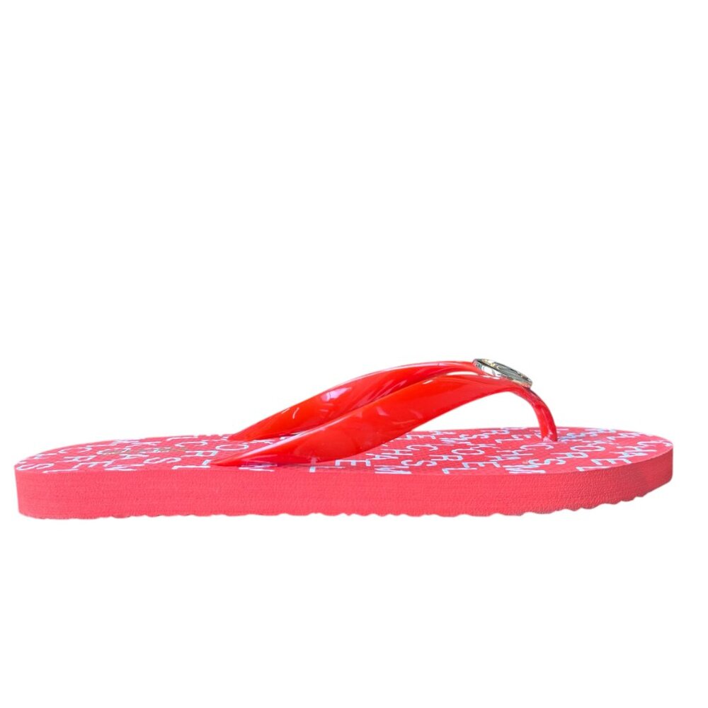 Michael Kors Mandarin Orange MK Logo Flip Flop Sandals Size 8 - Picture 3 of 13